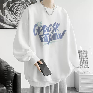 2025新款情侣卫衣男女薄款春秋冬季潮牌无帽打底衫青少年长袖t恤