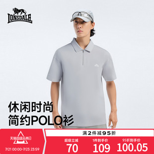 百搭翻领T恤男 龙狮戴尔户外休闲时尚 半拉链短袖 polo衫 2025新款