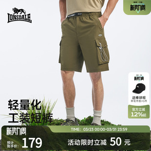 龙狮戴尔户外工装短裤男夏季2025新款宽松直筒沙滩露营休闲五分裤