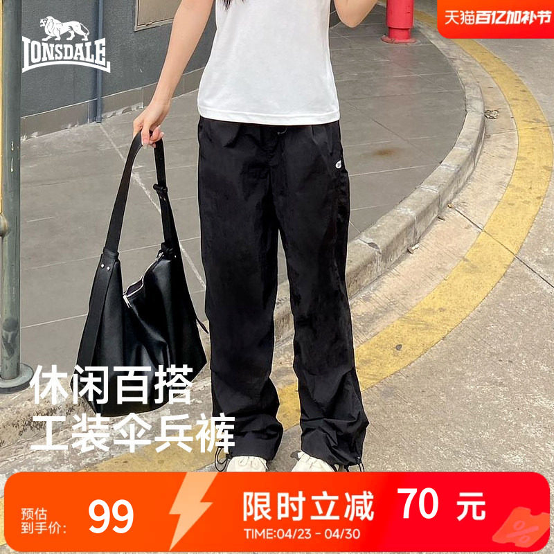 龙狮戴尔户外阔腿伞兵裤女2025夏季新款显瘦休闲长裤直筒工装裤男