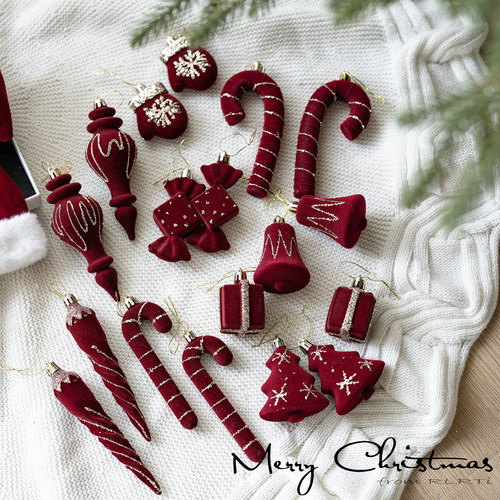 柔蓝若婷酒红色圣诞挂饰秒杀