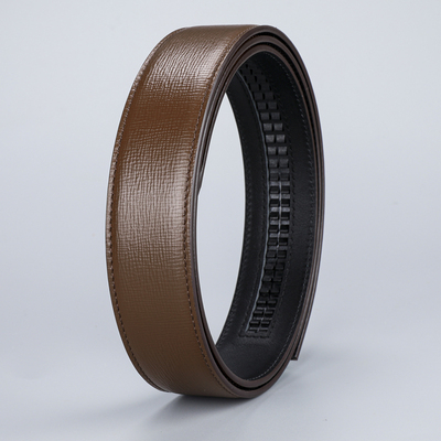 无扣头层牛皮十字纹皮带条