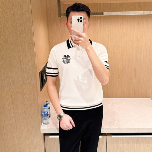 夏季短袖商务骑士刺绣polo衫冰丝