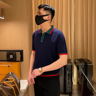 yomobrother夏季撞色短袖polo衫