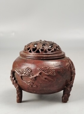 须贺月芳造日本铜香炉日本回流茶具