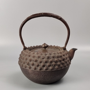 人间国宝高桥敬典造鬼霰纹日本铁壶日本回流茶具