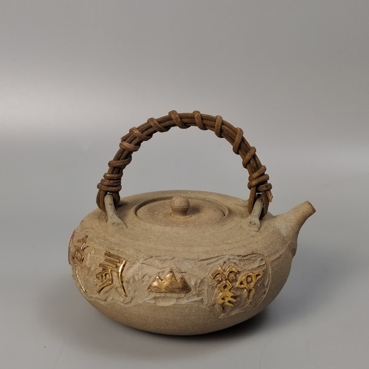 日本龙峡烧茶吊提梁壶茶白泥壶回其它