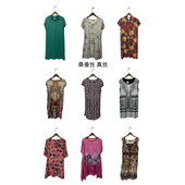 瑕疵女装 夏季 真丝桑蚕丝连衣裙名媛风碎花长裙印花真丝C23