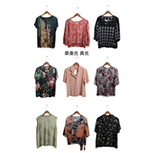 真丝桑蚕丝短袖 瑕疵vintage古着女装 夏季 上衣套头Q22