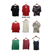 真丝桑蚕丝短袖 瑕疵vintage古着女装 夏季 上衣套头I22