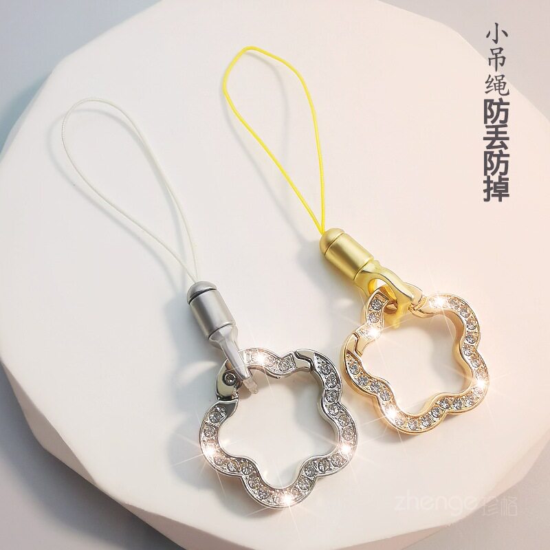 手机挂件指环小吊绳水钻金属弹簧圆扣挂钩钥匙相机包挂件饰品结实耐用手机挂绳链子套壳连接精致五金配件新款