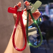 ins女士时尚 新满钻手机挂绳手腕式 短款 闪钻手链挂件加粗结实耐用户外出行旅游逛街防丢手提手机壳挂链通用