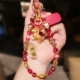 小马招财手机链串珠挂件女士新年红款 独特超好看轻奢小众精致高级感手腕饰短户外旅游行逛街防丢摔壳手机挂绳