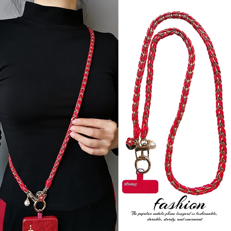 手机挂绳女士斜挎长款小香风超好看精致高级感皮卡链户外旅游出行包包链电话套壳肩背带绳子通用时尚原创新款,3C数码配件,手机挂件/手机链,淘宝优惠券,粉丝福利购,淘宝优惠卷