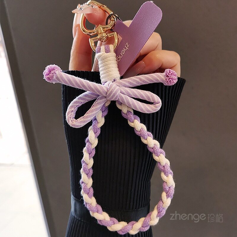 手机挂绳手腕短款蝴蝶结编织爱心挂件钥匙扣结实耐用包挂户外旅游行防丢防盗套壳相机链绳子通用时尚女士新品