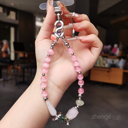 手机链串珠挂件女士手腕饰品短款