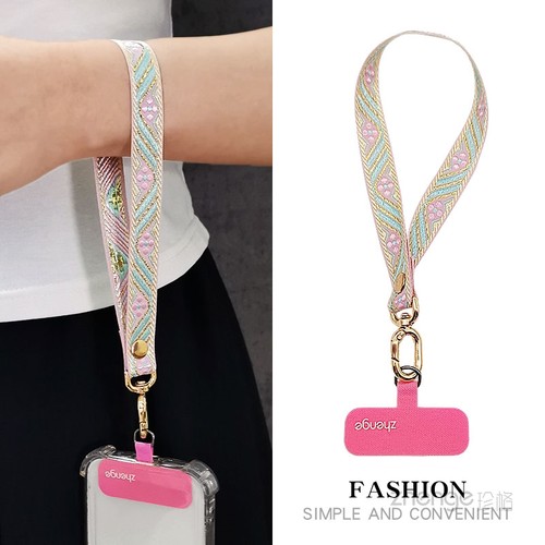 花纹编织手机挂绳女手腕式短款