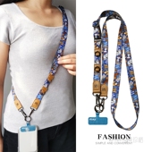 不勒挂脖调节结实耐用户外女登山旅游行相机套壳包包水杯肩背带子新款 斜挎手机挂绳可背长款 卡通彩绘织带宽版