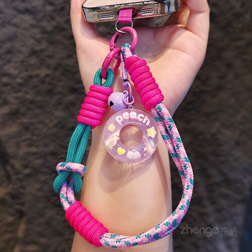 多巴胺彩色编织手机挂绳女手腕款