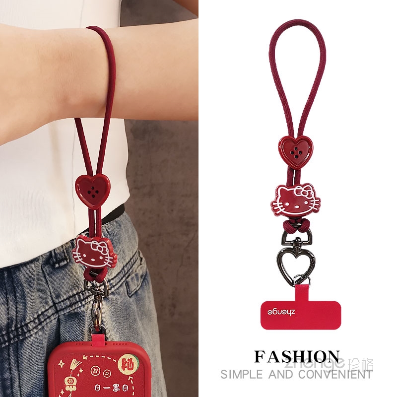 可爱手机挂绳手腕式短款ins女