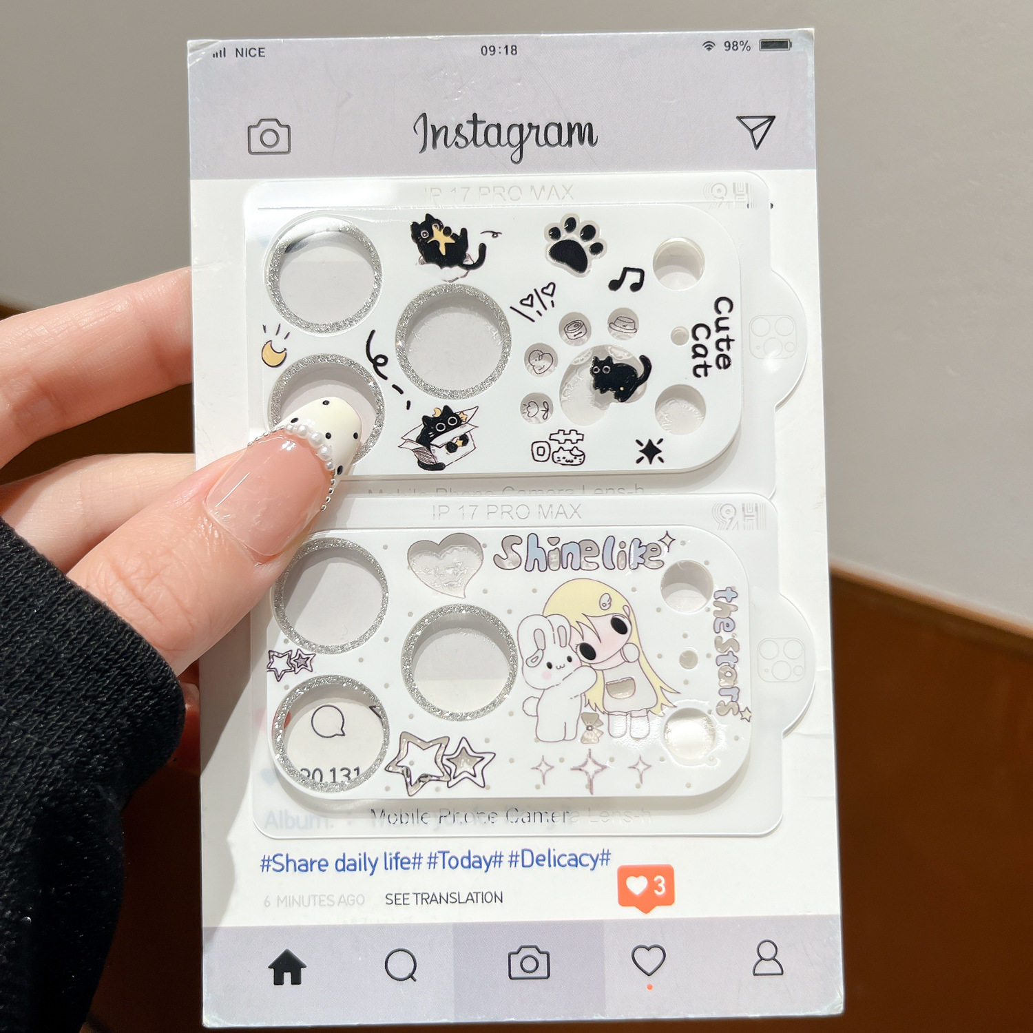 超萌可爱镜头膜保护贴防刮花新款适用于iPhone17promax高清镜头不影响拍照全包苹果17Pro同款摄像头圈贴后盖
