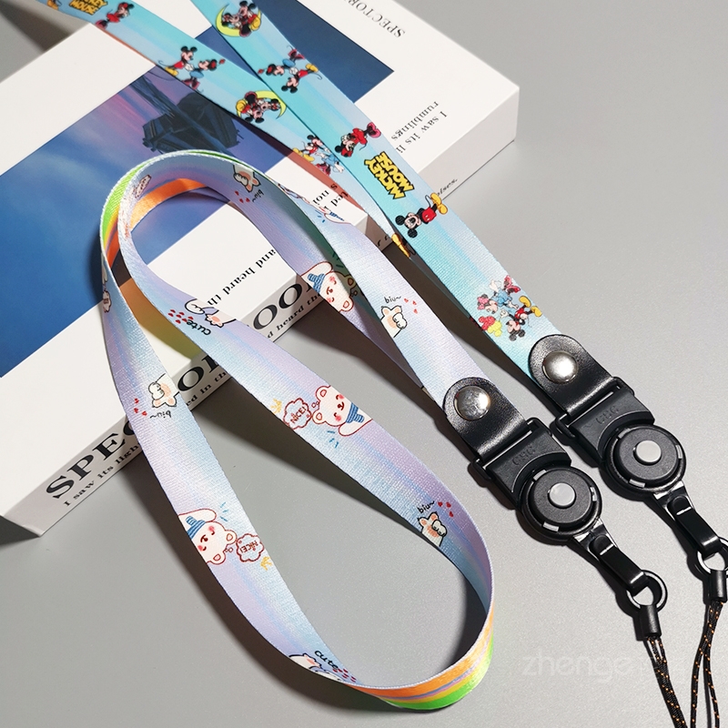挂脖款卡通两用挂绳时尚长款背绳背带手机绳钥匙绳工牌吊绳loopy海狸米奇米妮宽布带户外出行防丢防掉防摔绳