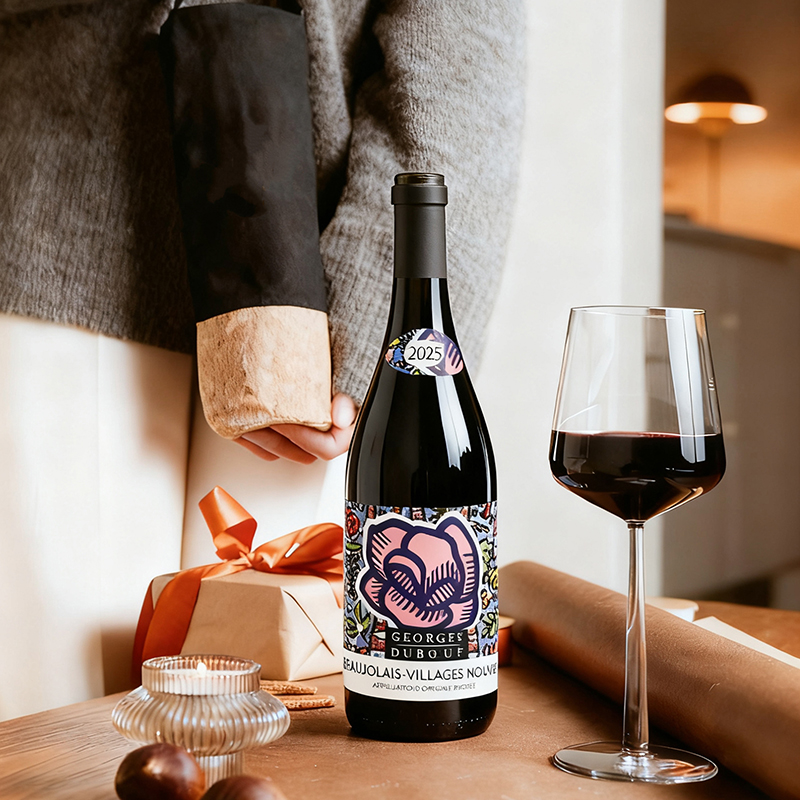 博若莱新酒2025 法国进口乔治杜博夫蓝玫瑰新酒村庄级干红葡萄酒