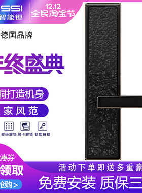 德国iccssi艾栖指纹锁品登齐纯铜手工制防盗铜门电子智能锁E800