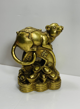 Vintage铜老鼠 十二生肖摆件 动物 家居装饰高端奢华回流孤品铜器