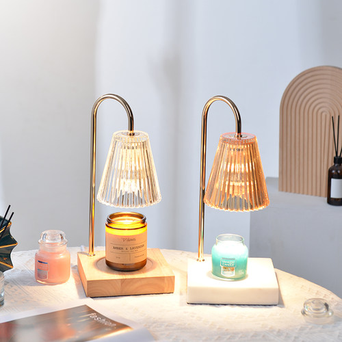 派泊兰玻璃实木融蜡灯定时调光