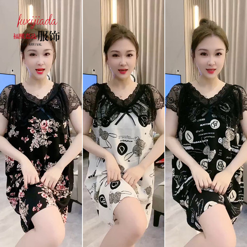 冰丝薄款夏季甜美睡衣女