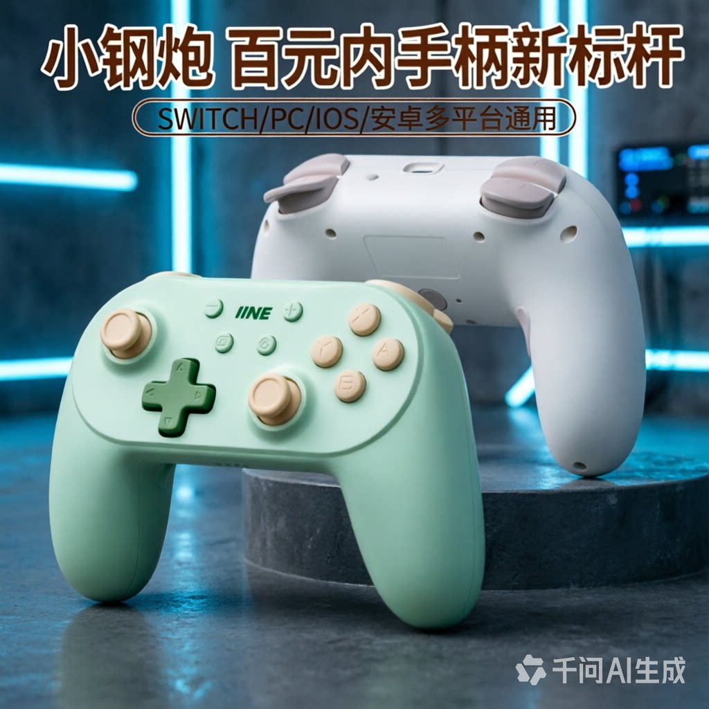 良值原装Switch2/OLED通用无线震动手柄小钢炮宏编程无线震动手柄