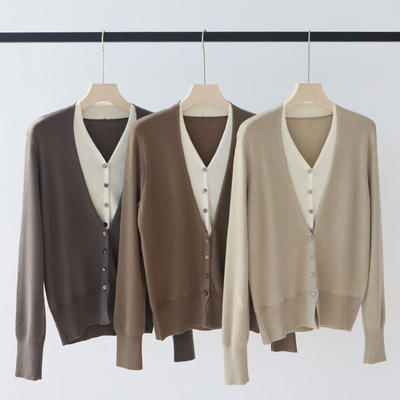 假两件针织衫开衫女装长袖上衣