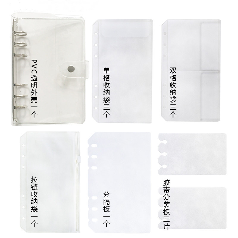 贴纸卡片收纳册拉链PVC透明外壳收藏相册活页本分隔板胶带分装板图片