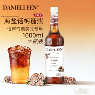 丹妮琳海盐话梅风味糖浆老盐咸梅冰美式拿铁气泡水奶茶店原料商用