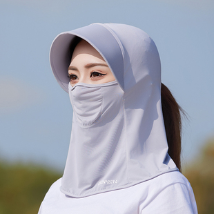 遮阳帽女防晒防紫外线遮脸面口罩面纱太阳帽夏户外护颈遮脖子帽子