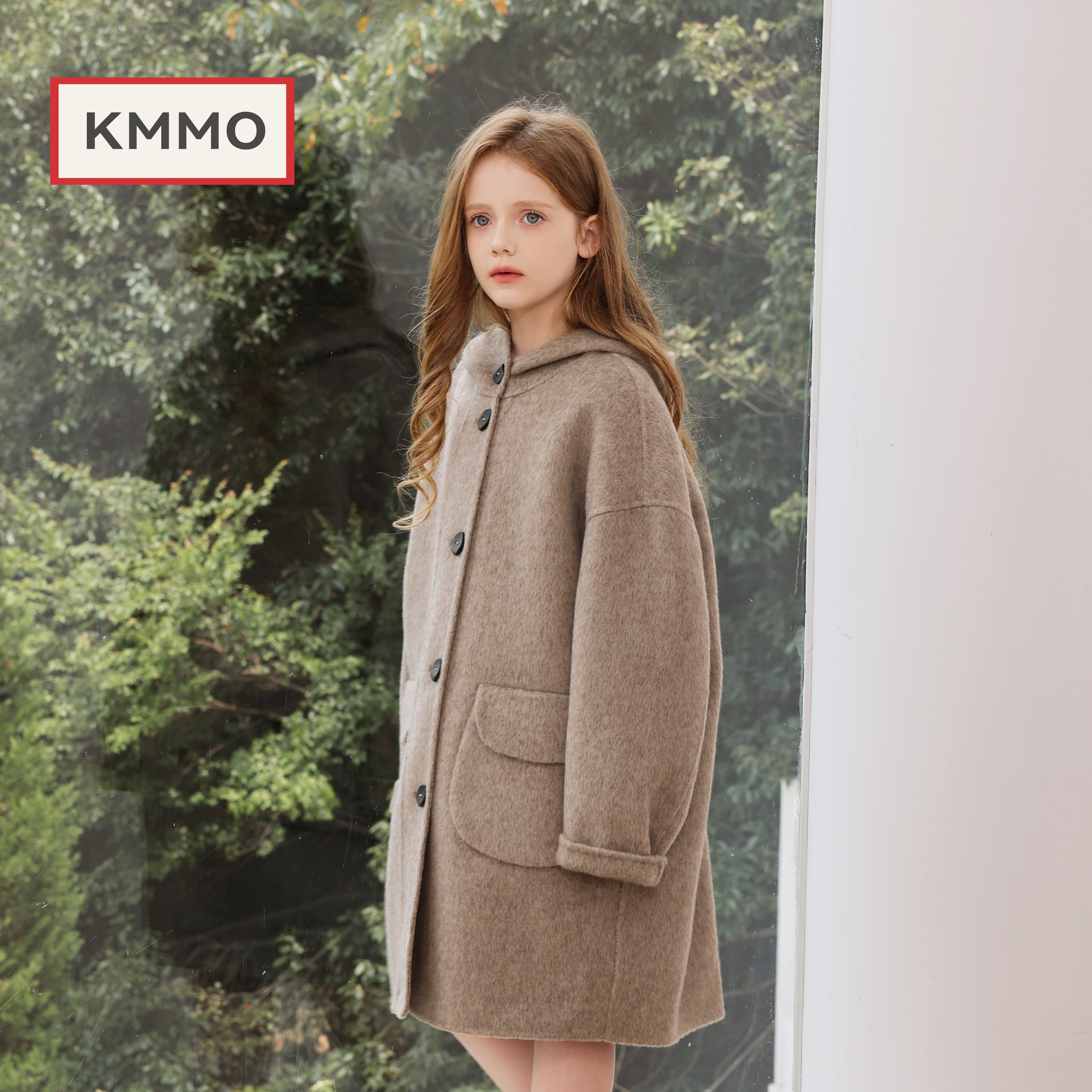 KMMO女童双面羊毛大衣秋冬新款