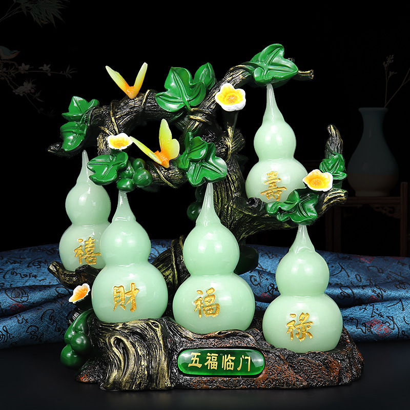 五福临门葫芦摆件客厅玄关酒柜电
