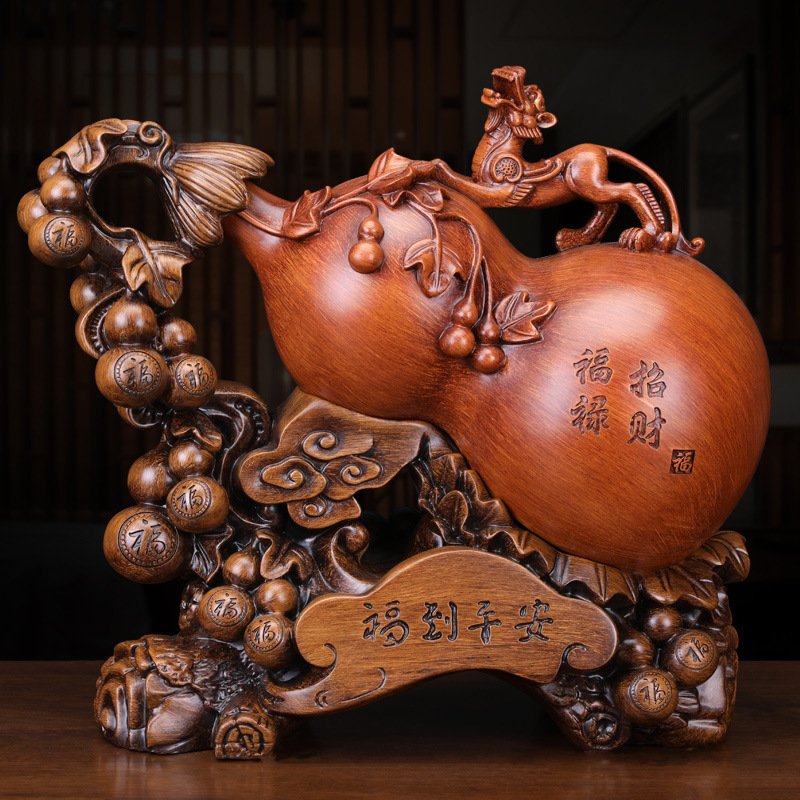福禄招财葫芦摆件中式客厅玄关酒