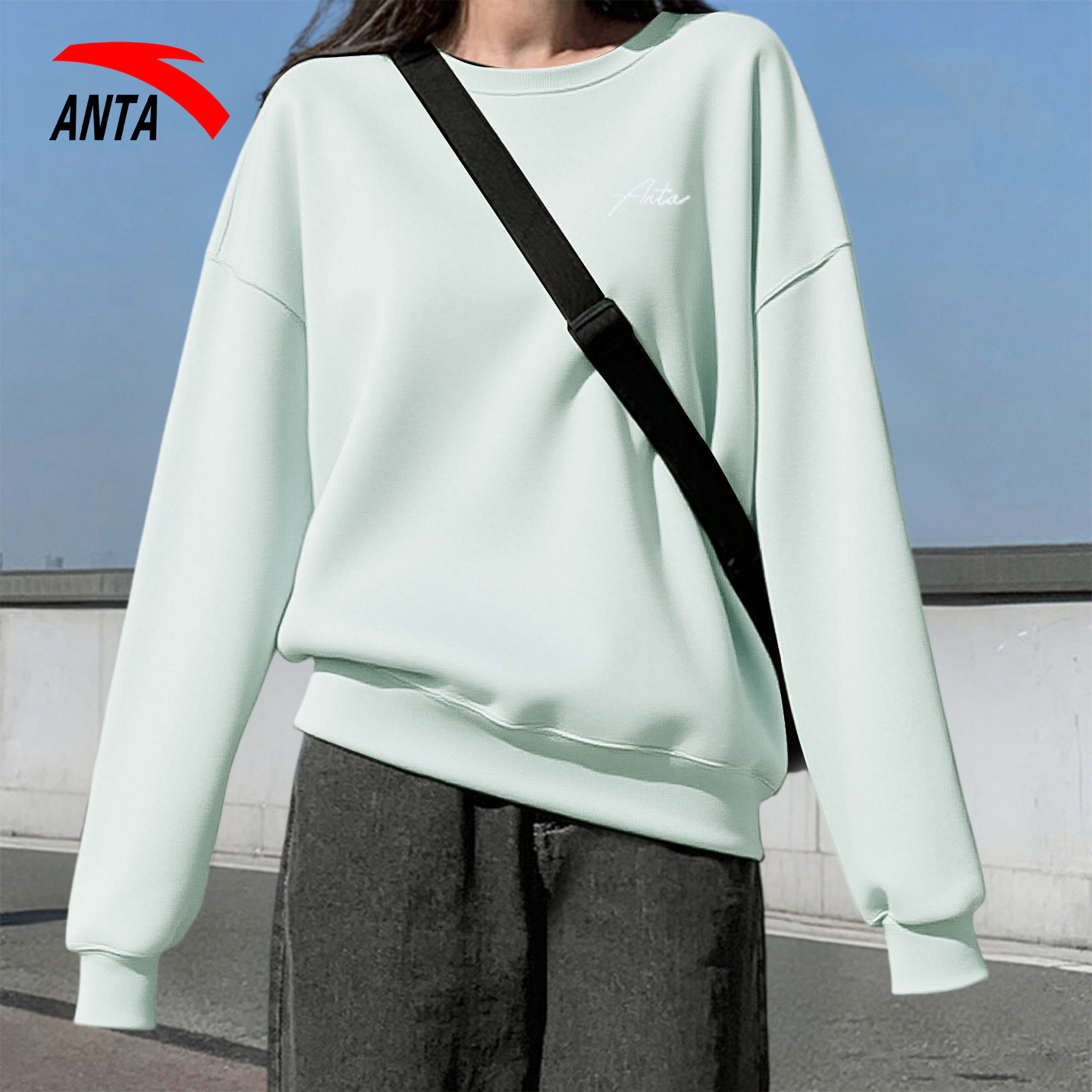 安踏秋冬季保暖连帽卫衣官方旗舰