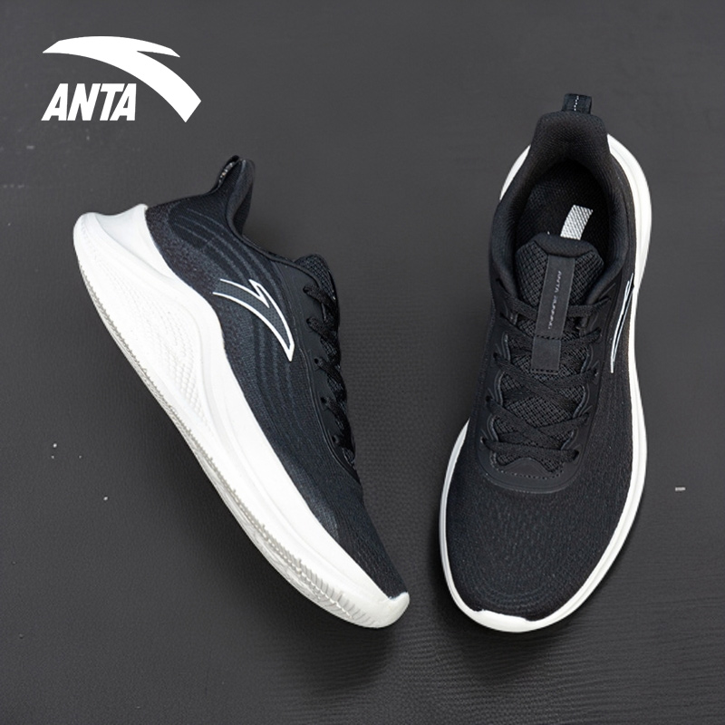 安踏男鞋跑步鞋网面透气飞织跑鞋男士休闲鞋子官方旗舰店运动鞋男