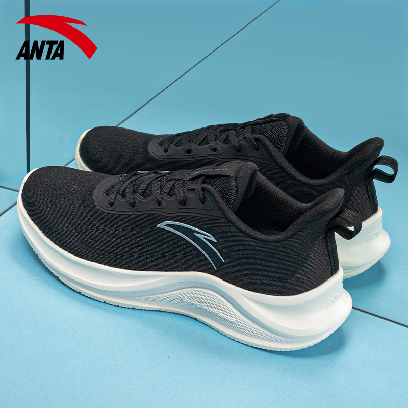 安踏男鞋跑步鞋网面透气飞织跑鞋男士休闲鞋子官方旗舰店运动鞋男