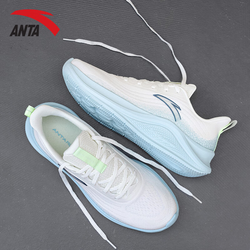 安踏男鞋跑步鞋网面透气飞织跑鞋男士休闲鞋子官方旗舰店运动鞋男