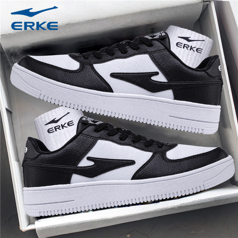 鸿星尔克男鞋板鞋皮面秋冬2026新款白鞋休闲鞋子鸿星旗舰店运动鞋