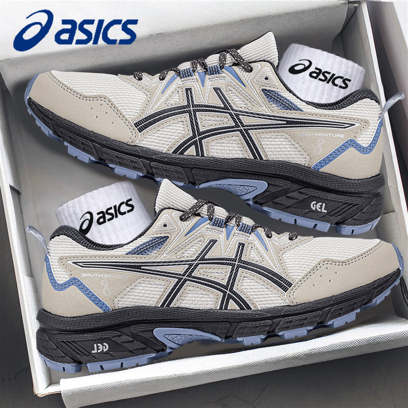 Asics亚瑟士越野跑鞋男女VENTURE 8春季登山鞋耐磨复古减震徒步鞋