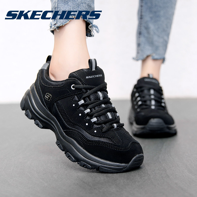 skechers斯凯奇女子运动休闲鞋厚底耐磨复古质感柔软支撑老爹鞋女