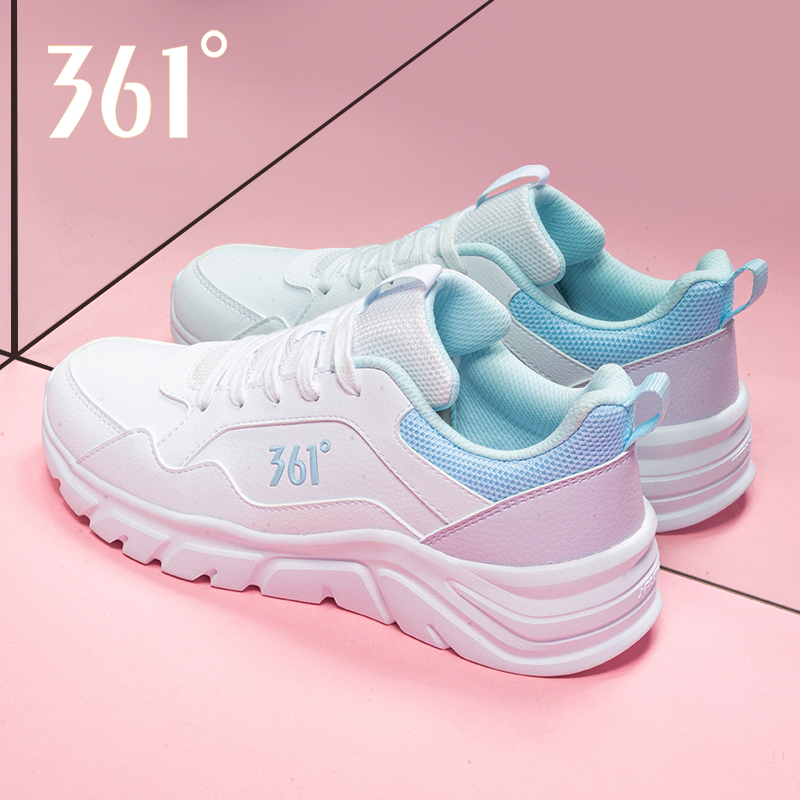 361°休闲女子运动鞋女皮面
