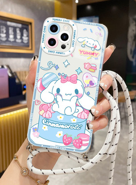 简晴适用于小米红米NOTE12R手机壳NOTE11PRO 4G卡通硅胶13C斜挎14C挂绳K50全包边A1+防摔K40网红透明软15TPRO