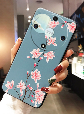 适用华为Honor X9a手机壳荣耀X8A卡通硅胶X7A浮雕400SMART磨砂X9D情侣荣耀200lite女款全包边磨砂X6B防摔X40