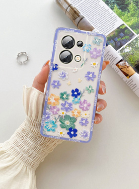 适用OPPO RENO12国际版手机壳RENO8T 5G卡通保护套7Z硅胶防摔RENO14全包边RENO13F透明花朵A58X女款潮男A96